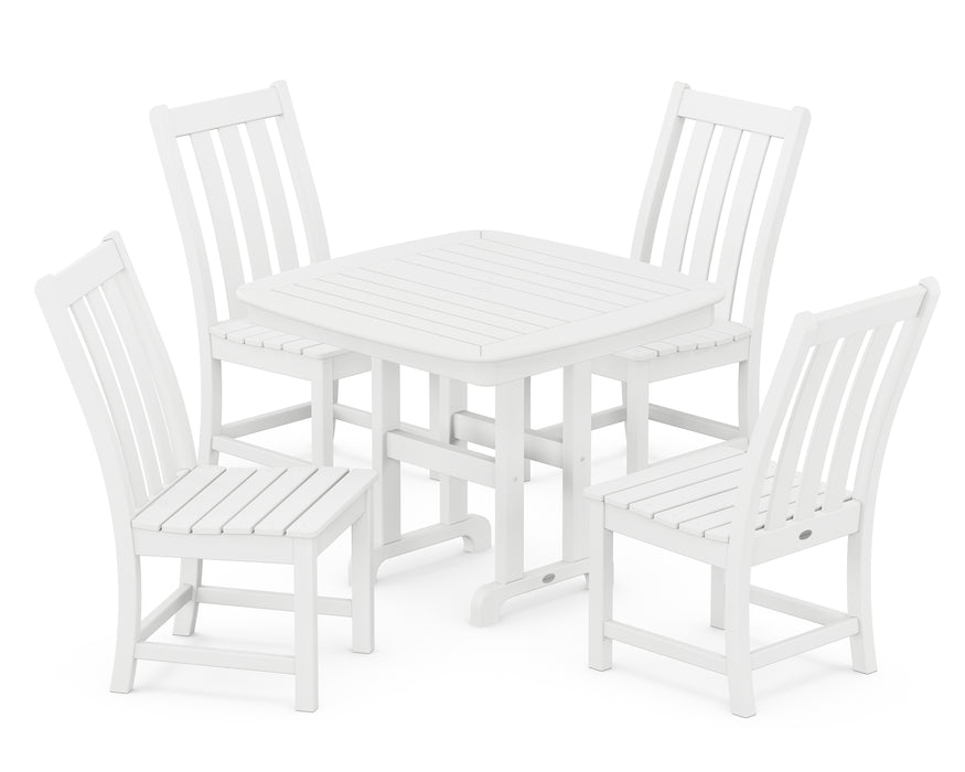 POLYWOOD Vineyard 5-Piece Side Chair Dining Set in White