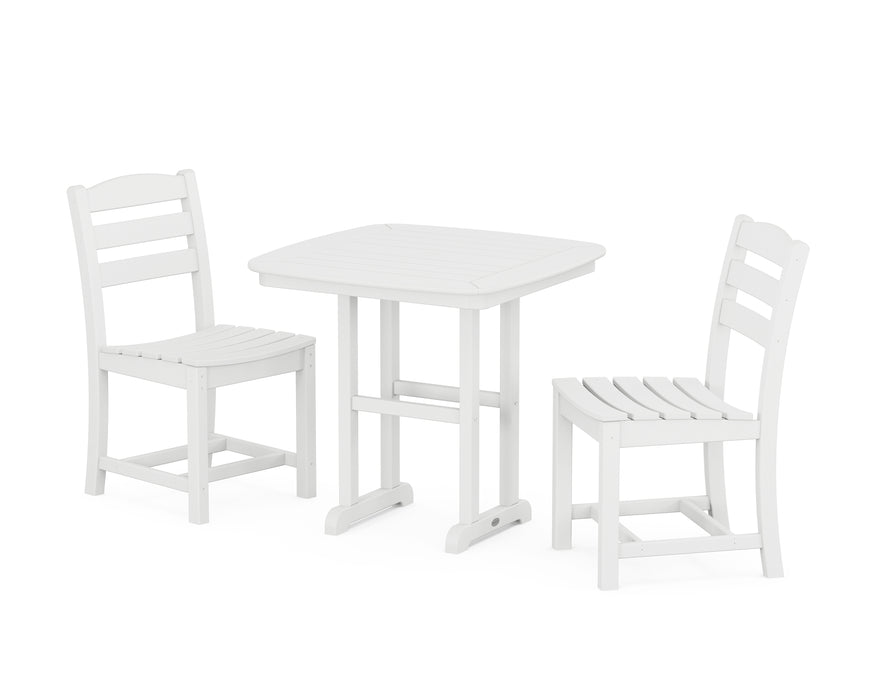 POLYWOOD La Casa Cafe Side Chair 3-Piece Dining Set in White image