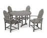 POLYWOOD Classic Adirondack 5-Piece Round Farmhouse Dining Set in Slate Grey image