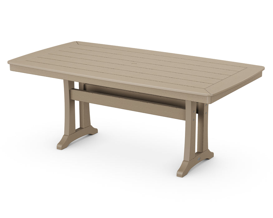 POLYWOOD Nautical Trestle 38" x 73" Dining Table in Vintage Sahara