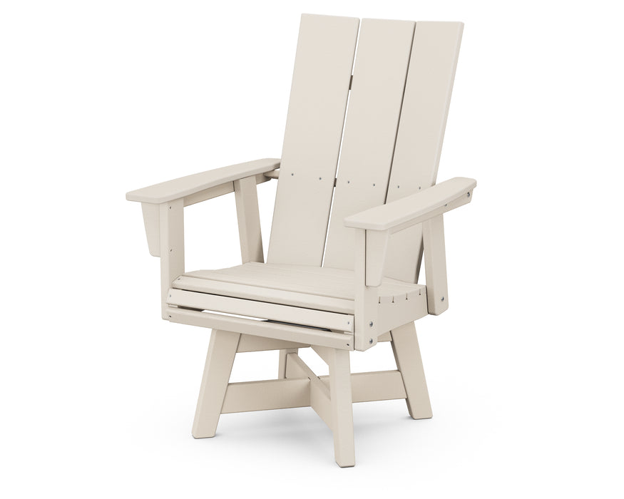 POLYWOOD Modern Curveback Adirondack Swivel Dining Chair in Sand image