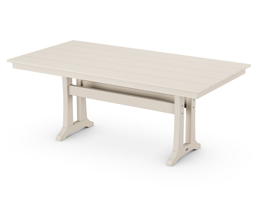 POLYWOOD Farmhouse Trestle 37" x 72" Dining Table in Sand