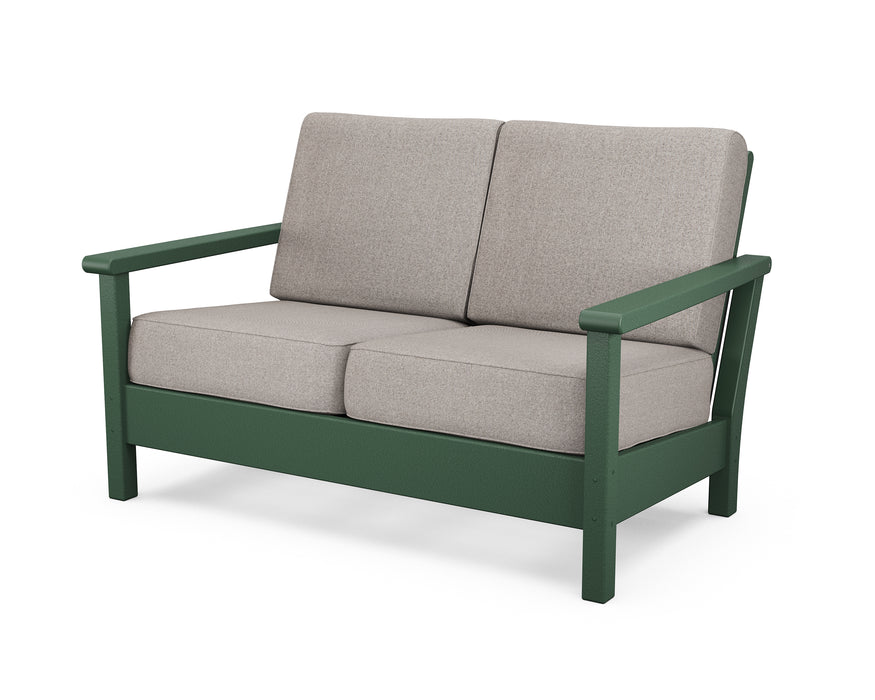 POLYWOOD Harbour Deep Seating Loveseat in Green / Weathered Tweed image