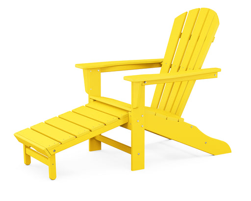 POLYWOOD Palm Coast Ultimate Adirondack with Hideaway Ottoman in Lemon image