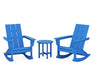 POLYWOOD Modern 3-Piece Adirondack Rocking Chair Set in Pacific Blue image