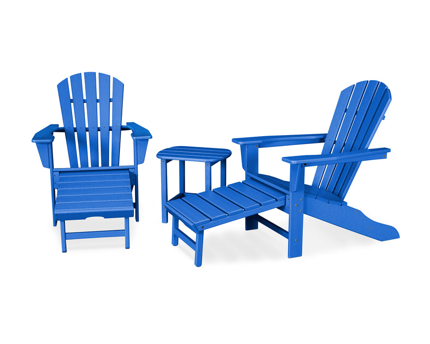 POLYWOOD Palm Coast Ultimate Adirondack 3-Piece Set in Pacific Blue