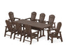 POLYWOOD South Beach 9-Piece Farmhouse Dining Set with Trestle Legs in Mahogany image