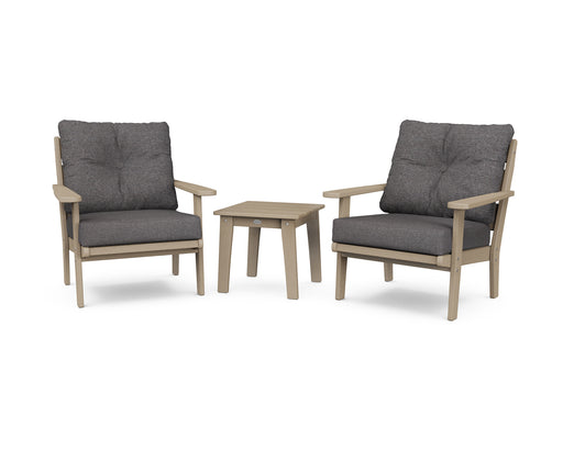 POLYWOOD Lakeside 3-Piece Deep Seating Chair Set in Vintage Sahara / Ash Charcoal image