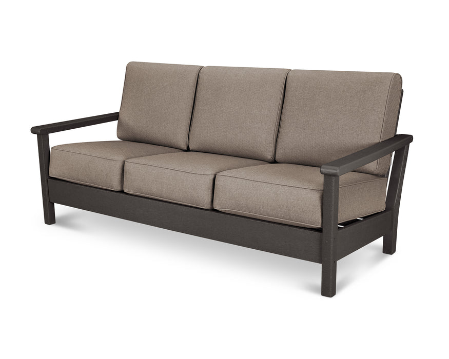 POLYWOOD Harbour Deep Seating Sofa in Vintage Coffee / Sancy Shale image