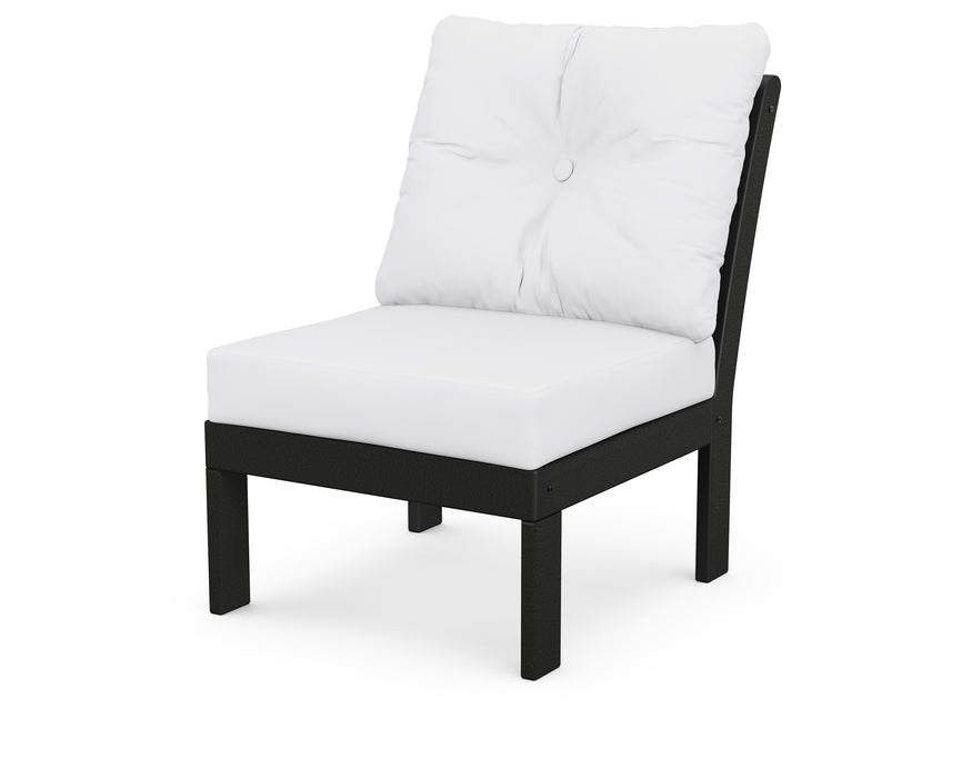 POLYWOOD Vineyard Modular Armless Chair in Black / Natural