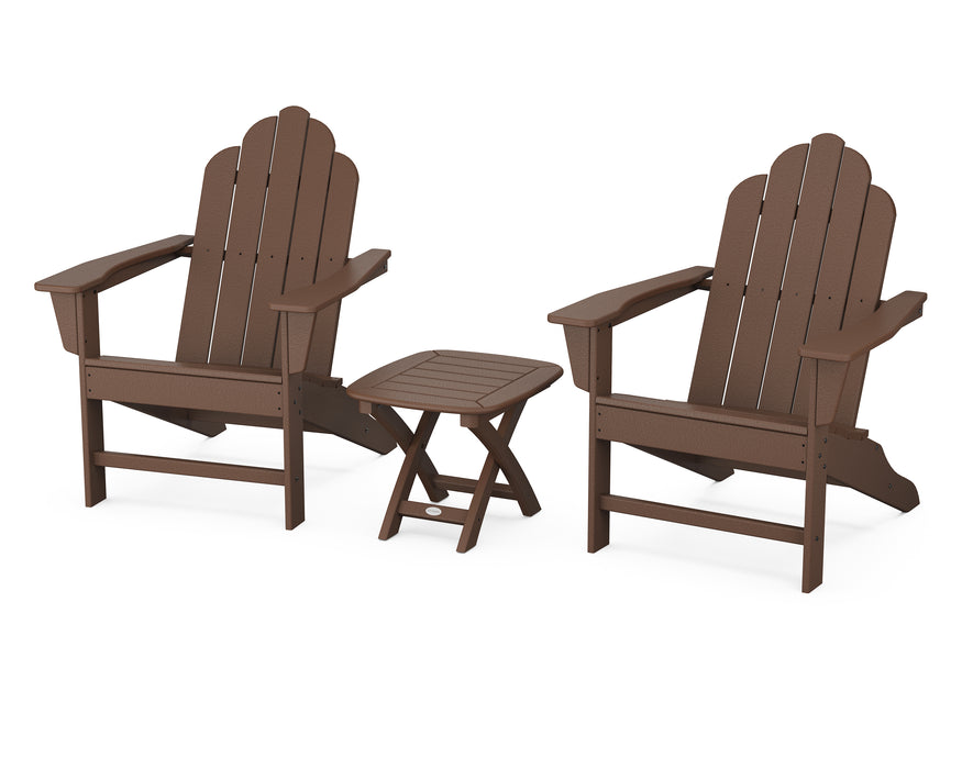 POLYWOOD Long Island Adirondack 3-Piece Set in Mahogany