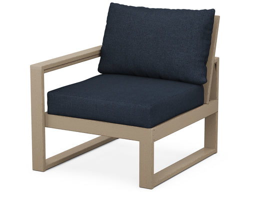 POLYWOOD EDGE Modular Left Arm Chair in Vintage Sahara / Marine Indigo image