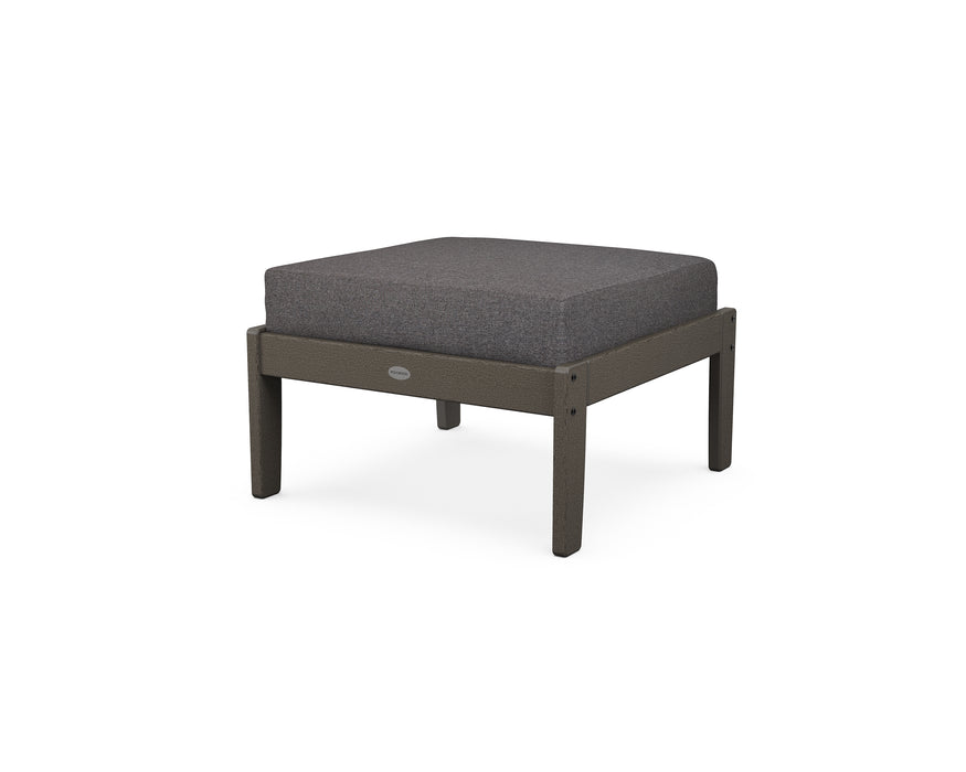 POLYWOOD Braxton Deep Seating Ottoman in Vintage Coffee / Ash Charcoal