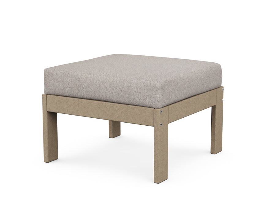 POLYWOOD Vineyard Modular Ottoman in Vintage Sahara / Weathered Tweed