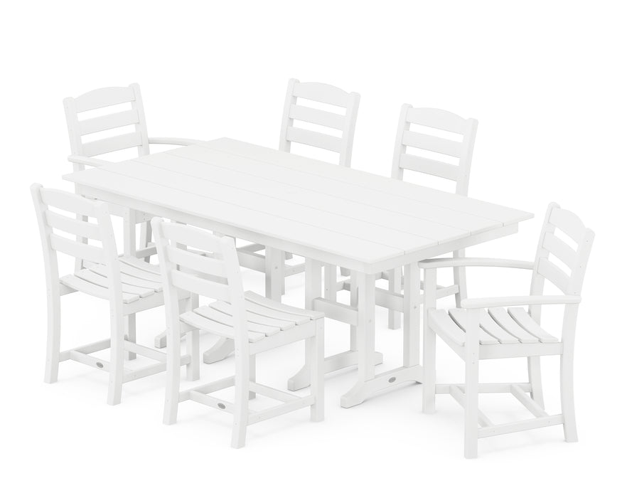 POLYWOOD La Casa Cafe 7-Piece Farmhouse Dining Set in White