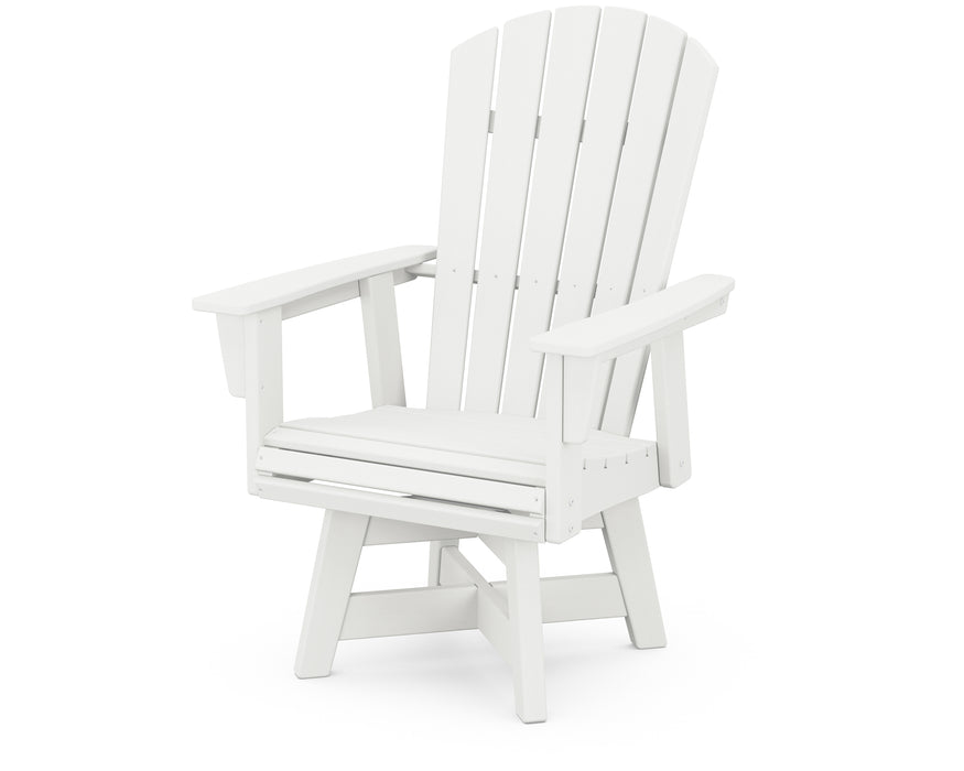 POLYWOOD Nautical Curveback Adirondack Swivel Dining Chair in Vintage White image