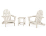 POLYWOOD Classic Folding Adirondack 3-Piece Set with Long Island 18" Side Table in Sand image