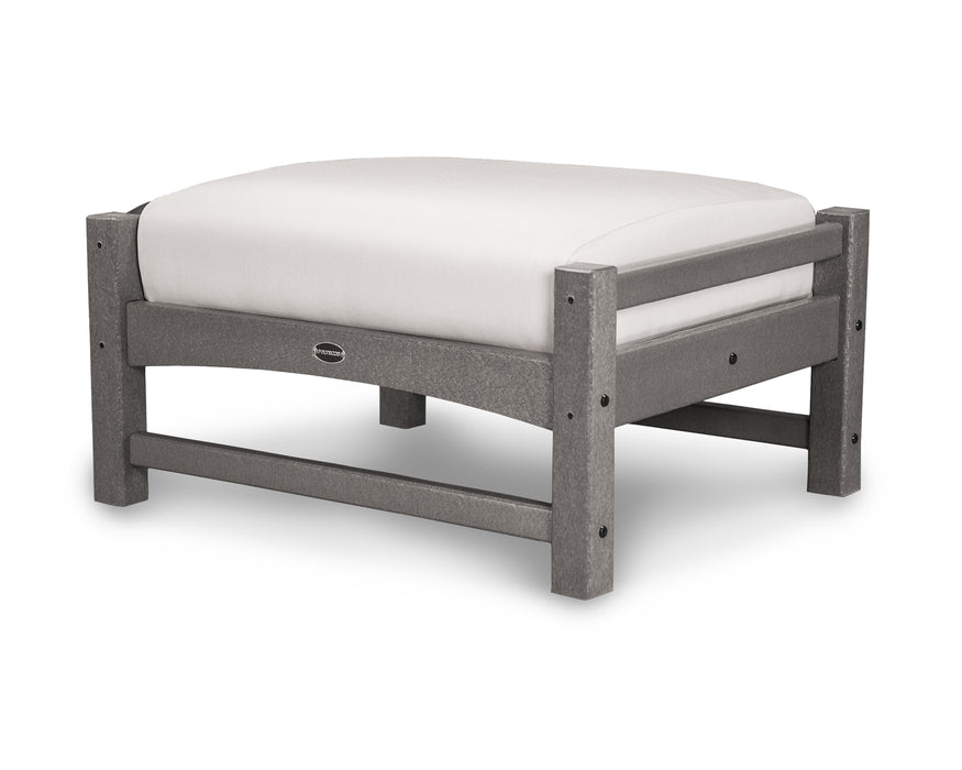 POLYWOOD Club Ottoman in Slate Grey / Bird's Eye