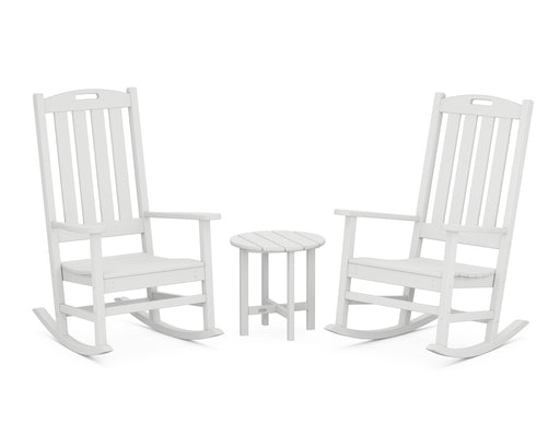 POLYWOOD Nautical 3-Piece Porch Rocking Chair Set in White image