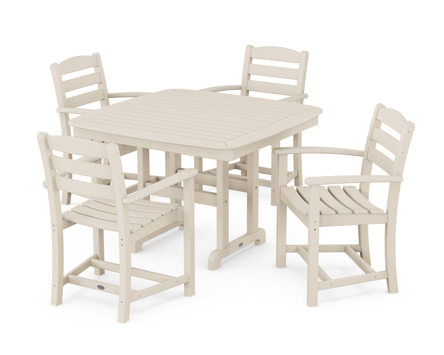 POLYWOOD La Casa Cafe 5-Piece Dining Set with Trestle Legs in Sand