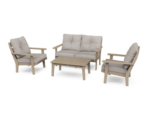 POLYWOOD Lakeside 4-Piece Deep Seating Set in Vintage Sahara / Weathered Tweed image