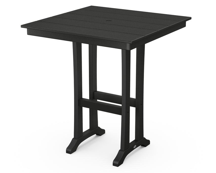 POLYWOOD Farmhouse Trestle 37" Bar Table in Black