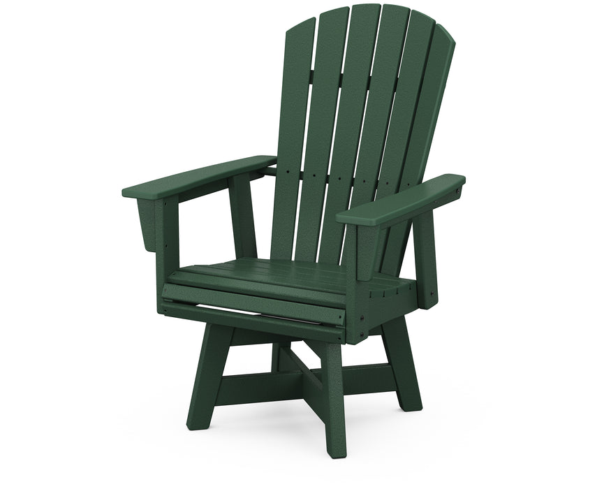 POLYWOOD Nautical Curveback Adirondack Swivel Dining Chair in Green image