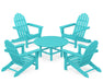 POLYWOOD Classic Adirondack 5-Piece Conversation Set in Aruba image