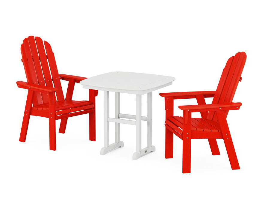 POLYWOOD Vineyard Adirondack 3-Piece Dining Set in Sunset Red