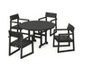 POLYWOOD EDGE 5-Piece Round Farmhouse Dining Set in Black image