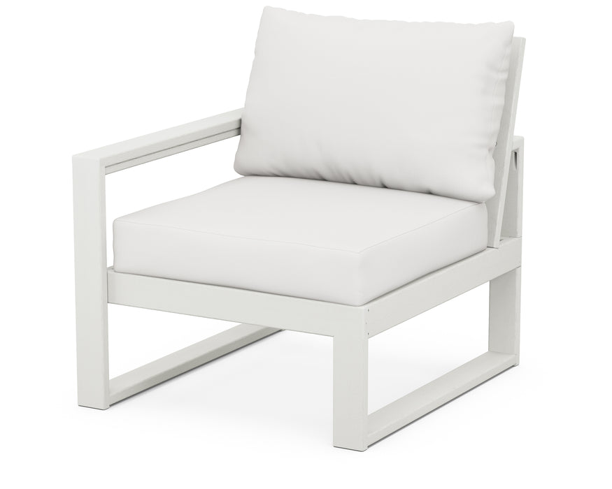 POLYWOOD EDGE Modular Left Arm Chair in Vintage White / Natural Linen image