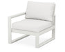 POLYWOOD EDGE Modular Left Arm Chair in Vintage White / Natural Linen image