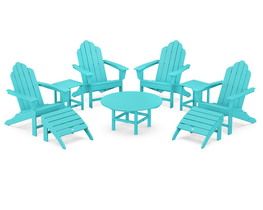 POLYWOOD Long Island Adirondack 9-Piece Conversation Group in Aruba image