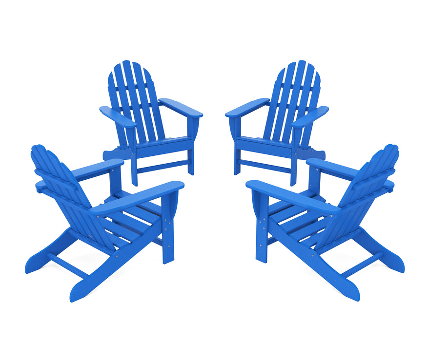 POLYWOOD 4-Piece Classic Adirondack Conversation Set in Pacific Blue image