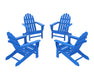 POLYWOOD 4-Piece Classic Adirondack Conversation Set in Pacific Blue image