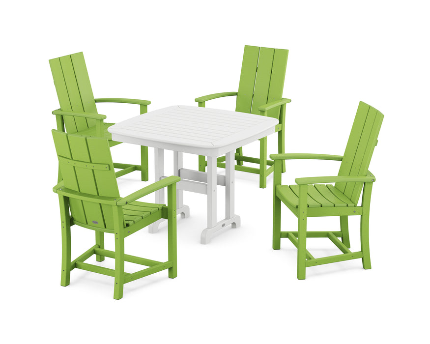 POLYWOOD Modern Adirondack 5-Piece Dining Set in Lime