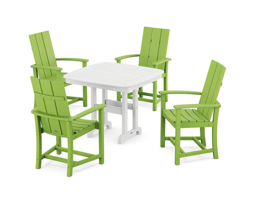 POLYWOOD Modern Adirondack 5-Piece Dining Set in Lime image