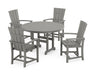 POLYWOOD Quattro 5-Piece Round Farmhouse Dining Set in Slate Grey image
