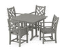 POLYWOOD Chippendale 5-Piece Farmhouse Dining Set in Slate Grey image