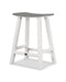 POLYWOOD Contempo 24" Saddle Counter Stool in White / Slate Grey image