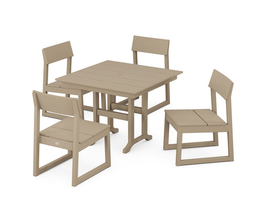 POLYWOOD EDGE Side Chair 5-Piece Farmhouse Dining Set in Vintage Sahara image