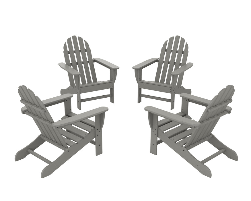 POLYWOOD 4-Piece Classic Adirondack Conversation Set in Slate Grey image