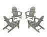 POLYWOOD 4-Piece Classic Adirondack Conversation Set in Slate Grey image