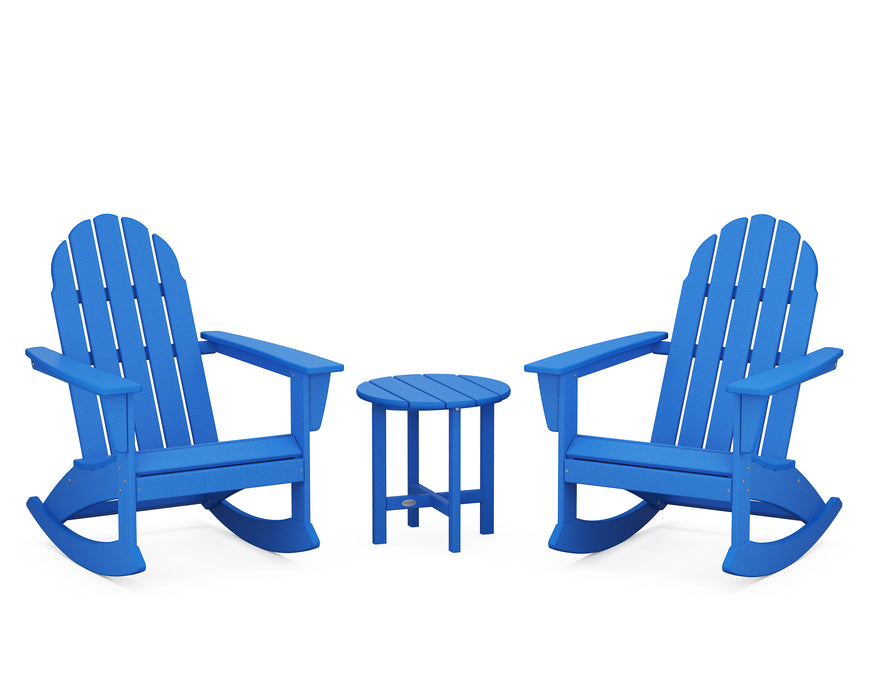 POLYWOOD Vineyard 3-Piece Adirondack Rocking Chair Set in Pacific Blue image