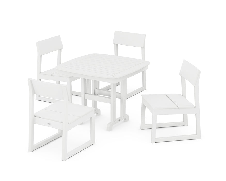 POLYWOOD EDGE Side Chair 5-Piece Dining Set in White image