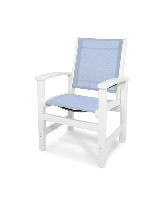 POLYWOOD Coastal Dining Chair in White / Poolside Sling image