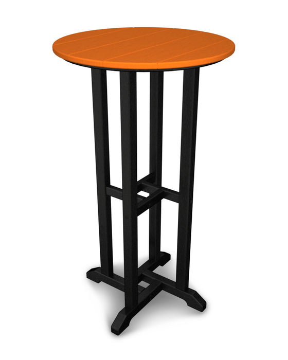 POLYWOOD Contempo 24" Round Bar Table in Black / Tangerine image