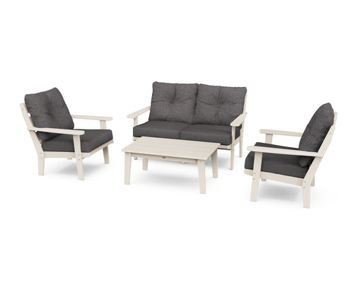 POLYWOOD Lakeside 4-Piece Deep Seating Set in Sand / Ash Charcoal image