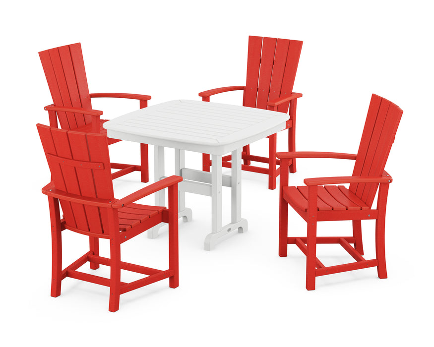 POLYWOOD Quattro 5-Piece Dining Set in Sunset Red image