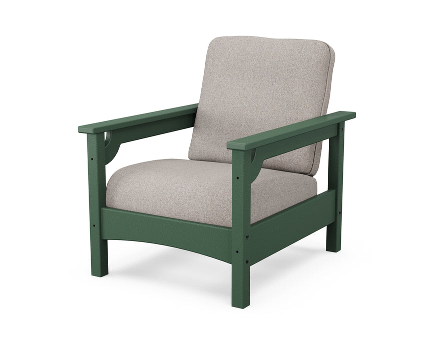 POLYWOOD Club Chair in Green / Weathered Tweed image